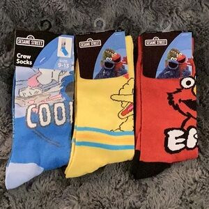 Sesame Street Colorful Character Socks Trio